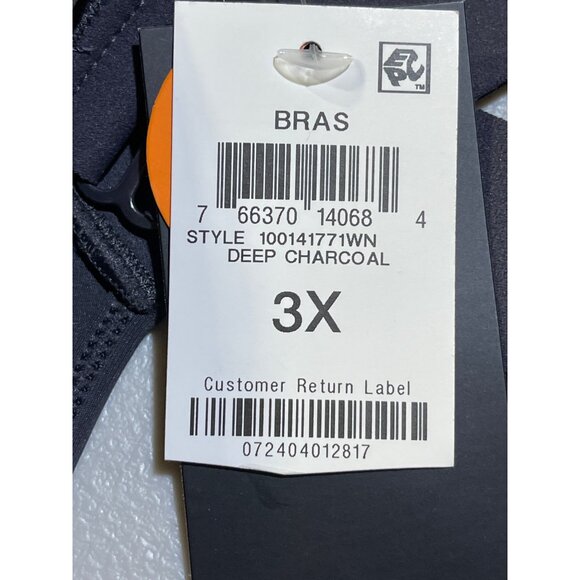 Ideology Womens Size 3X Sports Bra With Zip Front Closure Medium Support Gray - Picture 7 of 9